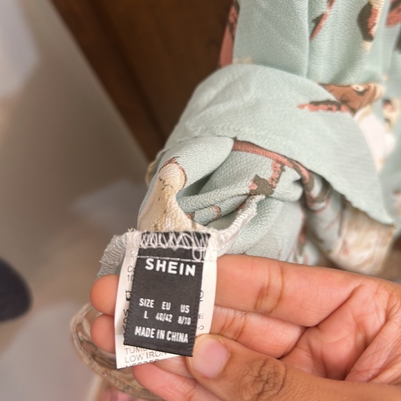 Shein Floral Print Lace Insert Cami Dress - Picture 3 of 8